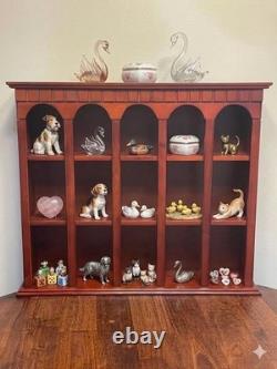 Vintage Wood Curio Wall Shelf Display Case Cubby Arched Hanging Shadow Box Cup
