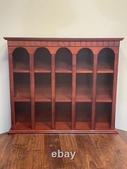 Vintage Wood Curio Wall Shelf Display Case Cubby Arched Hanging Shadow Box Cup