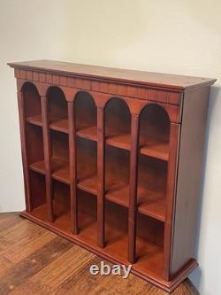 Vintage Wood Curio Wall Shelf Display Case Cubby Arched Hanging Shadow Box Cup