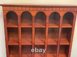 Vintage Wood Curio Wall Shelf Display Case Cubby Arched Hanging Shadow Box Cup