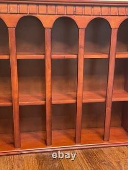 Vintage Wood Curio Wall Shelf Display Case Cubby Arched Hanging Shadow Box Cup