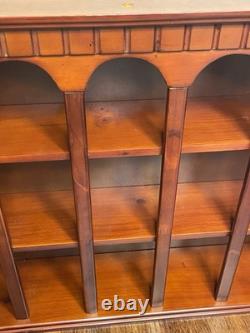 Vintage Wood Curio Wall Shelf Display Case Cubby Arched Hanging Shadow Box Cup