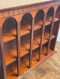 Vintage Wood Curio Wall Shelf Display Case Cubby Arched Hanging Shadow Box Cup