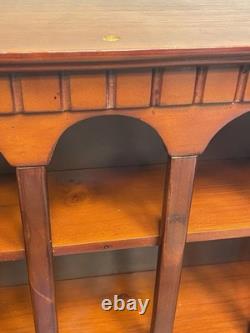 Vintage Wood Curio Wall Shelf Display Case Cubby Arched Hanging Shadow Box Cup