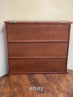 Vintage Wood Curio Wall Shelf Display Case Cubby Arched Hanging Shadow Box Cup