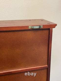 Vintage Wood Curio Wall Shelf Display Case Cubby Arched Hanging Shadow Box Cup