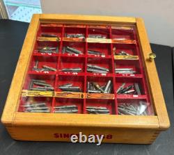 Vintage Wood Fountain Pen Tip Display Case With Tips Case Has A Drawer In Back