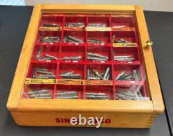 Vintage Wood Fountain Pen Tip Display Case With Tips Case Has A Drawer In Back