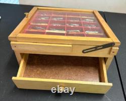 Vintage Wood Fountain Pen Tip Display Case With Tips Case Has A Drawer In Back