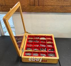 Vintage Wood Fountain Pen Tip Display Case With Tips Case Has A Drawer In Back