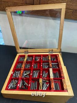 Vintage Wood Fountain Pen Tip Display Case With Tips Case Has A Drawer In Back