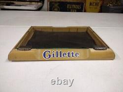 Vintage Wood Gillette Countertop General Store Advertising Display Case