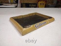 Vintage Wood Gillette Countertop General Store Advertising Display Case