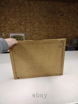 Vintage Wood Gillette Countertop General Store Advertising Display Case