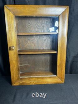 Vintage Wood & Glass Display Case medicine cabinet shadow box Wall Mount