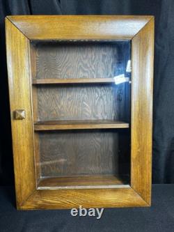 Vintage Wood & Glass Display Case medicine cabinet shadow box Wall Mount