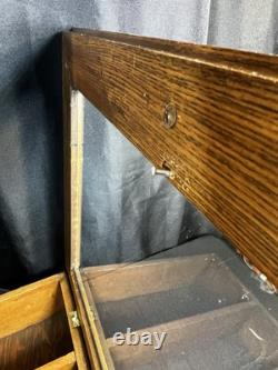 Vintage Wood & Glass Display Case medicine cabinet shadow box Wall Mount