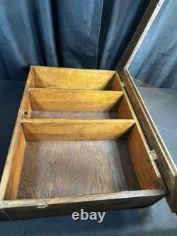 Vintage Wood & Glass Display Case medicine cabinet shadow box Wall Mount