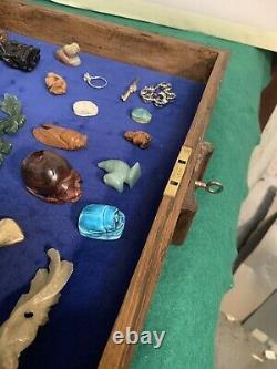 Vintage Wood &Glass Flat Museum Or Shop Style Display Case, curios, jewellery