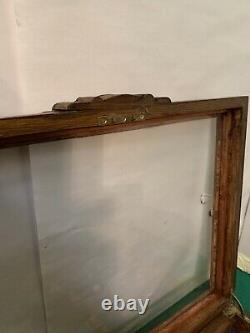 Vintage Wood &Glass Flat Museum Or Shop Style Display Case, curios, jewellery