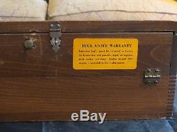 Vintage Wood & Glass Slanted Tabletop Buck Knife Display Case with Storage Area