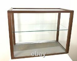 Vintage Wood Glass Tabletop Display Case Cabinet Showcase Doll Store Model Ship