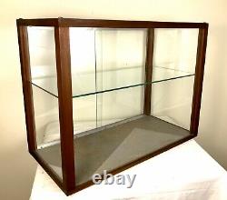 Vintage Wood Glass Tabletop Display Case Cabinet Showcase Doll Store Model Ship