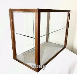 Vintage Wood Glass Tabletop Display Case Cabinet Showcase Doll Store Model Ship