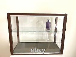 Vintage Wood Glass Tabletop Display Case Cabinet Showcase Doll Store Model Ship