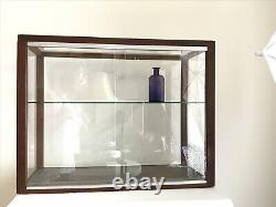 Vintage Wood Glass Tabletop Display Case Cabinet Showcase Doll Store Model Ship