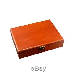 Vintage Wood Ring Stud Earring Jewelry Display Box Case Storage Organizer