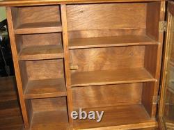 Vintage Wood Wall Display Case Trinket 7 Shelf With Glass Door Beautiful