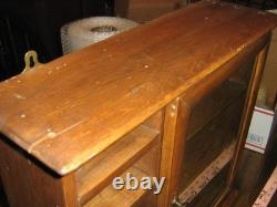 Vintage Wood Wall Display Case Trinket 7 Shelf With Glass Door Beautiful