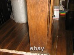 Vintage Wood Wall Display Case Trinket 7 Shelf With Glass Door Beautiful