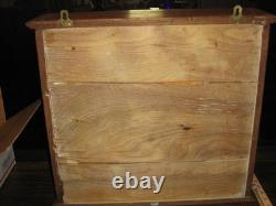 Vintage Wood Wall Display Case Trinket 7 Shelf With Glass Door Beautiful