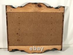 Vintage Wood Wall Display Case Trinket Shelf Double Plexi Thimble Curio Cabinet
