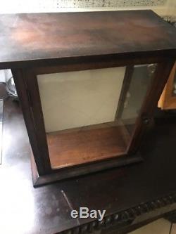 Vintage Wood and Glass Counter Display Case Cabinet