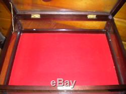 Vintage Wood and Glass DISPLAY CASE with Key