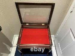 Vintage Wood and Glass Side/End Table Display Case