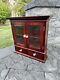 Vintage Wood And Glass Wall Display Case Curio Cabinet With Drawrs W23xh22xd7