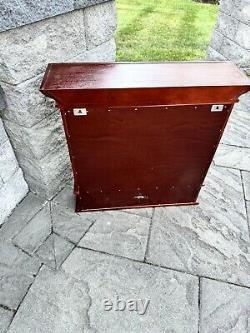 Vintage Wood and Glass Wall Display Case Curio Cabinet with Drawrs W23xH22xD7