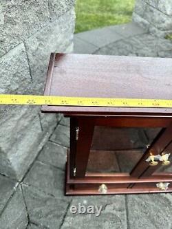 Vintage Wood and Glass Wall Display Case Curio Cabinet with Drawrs W23xH22xD7