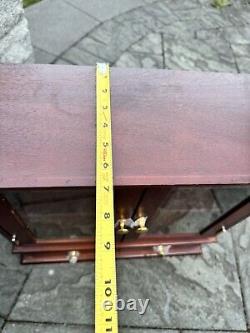 Vintage Wood and Glass Wall Display Case Curio Cabinet with Drawrs W23xH22xD7