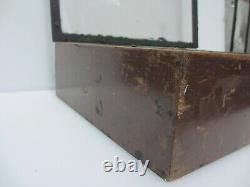 Vintage Wooden Traders Box Antique Old Wood Glass Fronted Display Case 19x13