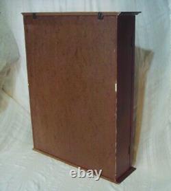 Vintage Wooden Wall Mounted Collectors Display Cabinet Case Glazed Double Doors