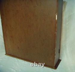 Vintage Wooden Wall Mounted Collectors Display Cabinet Case Glazed Double Doors