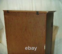 Vintage Wooden Wall Mounted Collectors Display Cabinet Case Glazed Double Doors