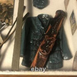Vintage diorama / display case about Golf Scene wood glass -3D