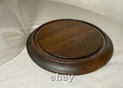 Vintage glass wood brass display case cloche dome statue show cabinet bell jar