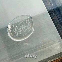 Vintage hand blown glass swans cattails on lake Glass Wood Display Case signed